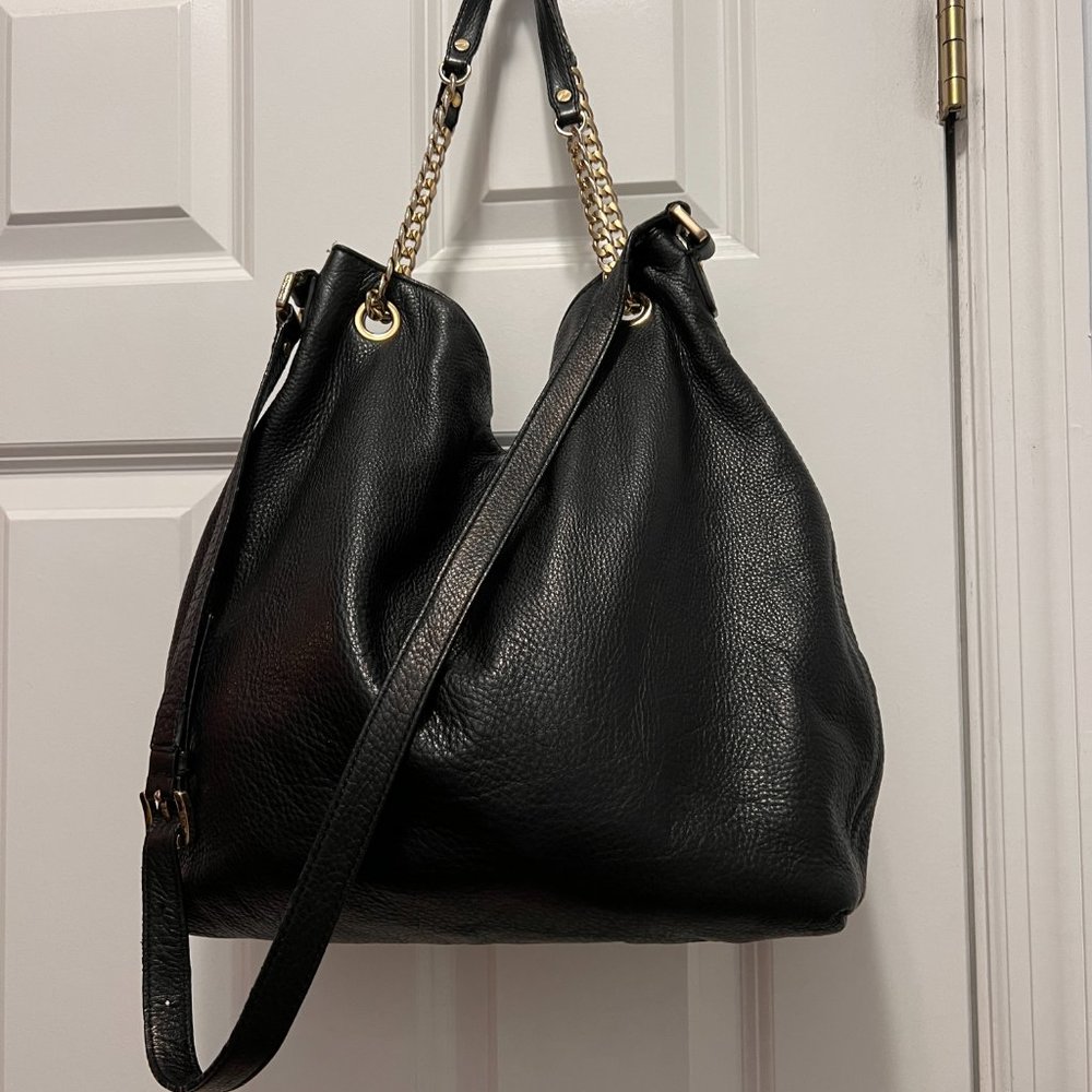 Micheal Kors black leather 2 way purse